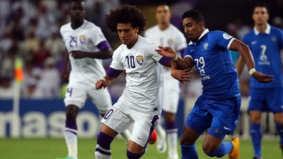 Omar Abdulrahman, in action against Al Hilal in the AFC Champions League semi-final, has committed his future to Al Ain. Marwan Naamani / AFP