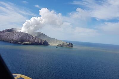 The smoldering White Island volcano off the coast of New Zealand's North Island. AFP