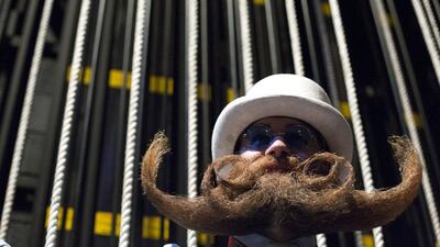 Adam Gazda from Newark, Delaware, poses for a photograph at the 2015 Just For Men National Beard & Moustache Championships at the Kings Theater in the Brooklyn borough of New York City. Hundreds of facial hair enthusiasts attended the event competing in 18 different categories. Elizabeth Shafiroff / Reuters