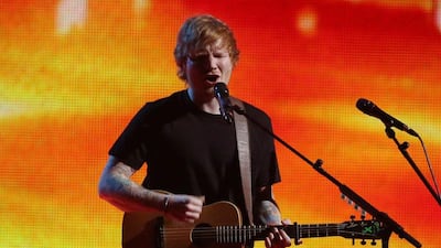 Ed Sheeran performs onstage at the Brit Awards 2015 at the 02 Arena in London. Joel Ryan / Invision / AP