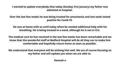 A message from Tom Moore's family.