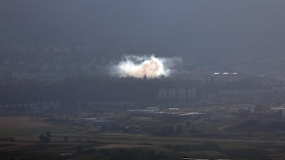 Smoke rises from an Israeli border town following Hezbollah's attack. EPA