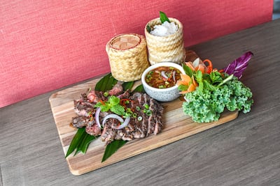 A beef dish with Thai chilli dipping sauce at Suan Bua restaurant. Photo: Centara Mirage Beach Resort
