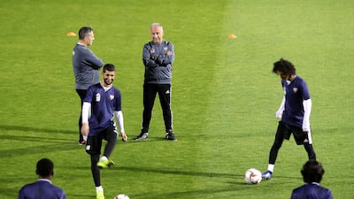 Zaccheroni, centre, is leading the UAE side to their biggest competition since he was appointed manager in October 2017.
