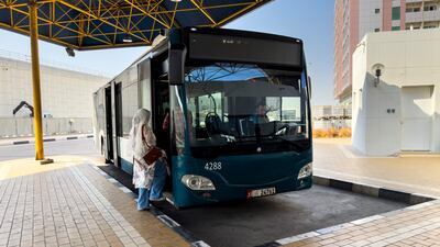 Mohamed bin Zayed City Bus Station in Abu Dhabi. Victor Besa / The National