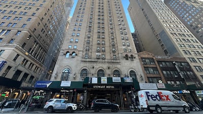 The exterior of the Stewart Hotel in New York. Adla Massoud / The National