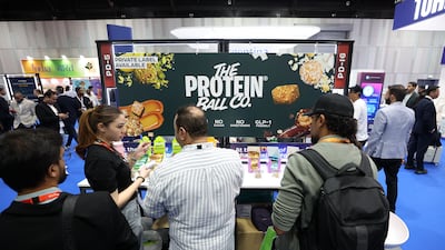 The Protein Ball Co makes all-natural, gluten-free protein snacks, as seen at the first Gulfood Startup section in Dubai World Trade Centre. Chris Whiteoak / The National
