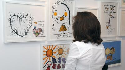 Fasoon and Fasooneh are depicted in a series of colourful and meaningful pieces in The Land Needs Ironing exhibition. Courtesy of Fann A Porter