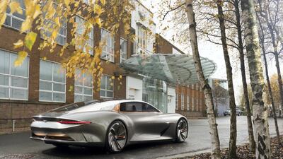 The EXP 100 sits outside Bentley's headquarters in Crewe.