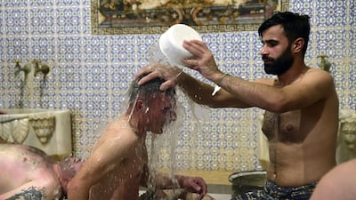 With their marble steam rooms, hexagonal fountains and distinctive domes, Aleppo's bathhouses have long been a popular gathering place.