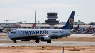 A Ryanair flight from Manchester arrives at Faro Airport on the first day that Britons are allowed to enter Portugal without needing to quarantine. Ryanair said bookings have risen from 500,000 a week in early April to 1.5 million a week now. Reuters