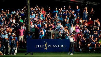 Rory McIlroy on the 17th tee. The US PGA Tour called off The Players Championship after one round. AFP