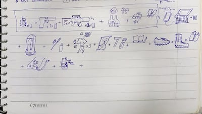 Notes from the notebook of an ISIS fighter found in Raqqa.