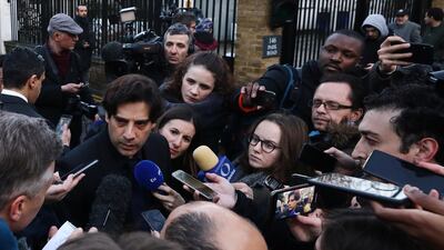 A witness of stabbing in the London Central Mosque addresses the media. Reuters