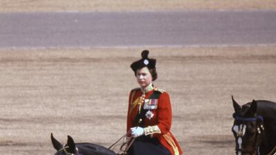 Queen Elizabeth riding her horse Burmese during the Trooping the Colour ceremony at the Horse Guards Parade in 1969. PA