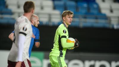 ARSENAL RATINGS v MOLDE: Runar Alex Runarsson – 6. One or two sloppy moments in possession, but otherwise looked unfazed by the occasion. Survived a scare in the first half. Getty