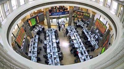 A view of the Egyptian stock market in Cairo. The EGX30 Index of Egyptian equities rose 0.6 per cent to 5,459.92. Mohamed Omar /EPA