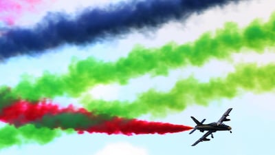An Al Fursan pilot adds red to the other UAE colours. Delores Johnson / The National