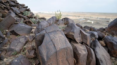 Rock art on Sharjah's east coast. Photo: Wam