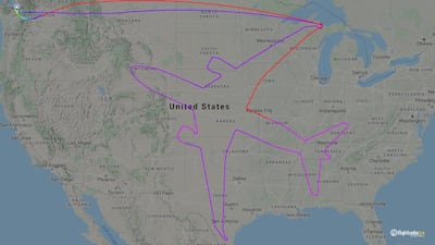 A Boeing flight, on a round-trip from Seattle Boeing Field, drew the outline of a Boeing 787-8 Dreamliner on August 3, 2017. Courtesy FlightRadar24