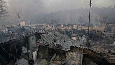 A view of destroyed shelters following a fire at the Moria camp for refugees and migrants on the island of Lesbos, Greece. Reuters