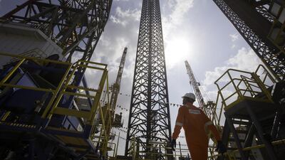 A new rig from Lamprell at Lamprell shipyard in Hamriyah. Jaime Puebla / The National