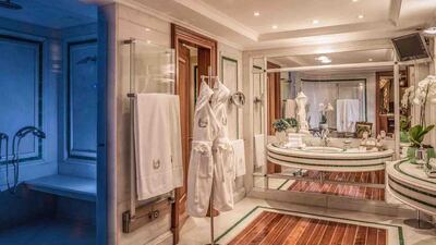 The Penthouse Suite bathroom. Courtesy Waldorf Astoria Hotels & Resorts