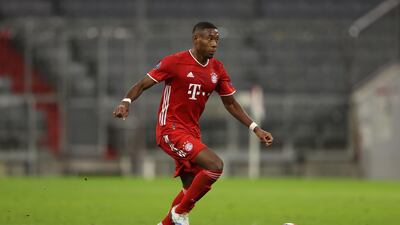 David Alaba of Bayern Munich in action against Atletico Madrid at Allianz Arena in Munich, Germany, 21 October 2020. EPA