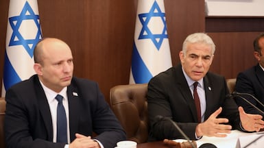 Naftali Bennett, left, and Yair Lapid have each served as prime minister. EPA