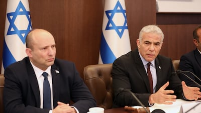 Naftali Bennett, left, and Yair Lapid have each served as prime minister. EPA