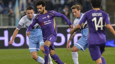 Fiorentina player Mohamed Salah shown during his team's Serie A match against Lazio in Rome on Monday. Andreas Solaro / AFP / March 9, 2015