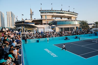 Alex Eala during a training session ahead of the Mubadala Abu Dhabi Open. Photo: Abu Dhabi Open