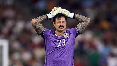 Bolivia goalkeeper Guillermo Viscarra looks dejected at the final whistle. AFP