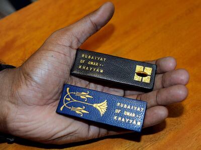 Miniature copies of the 'Rubaiyat of Omar Khaiyyam'. Siddhartha Mohanty