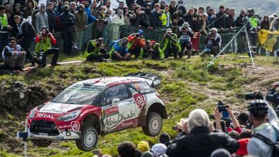 Kris Meeke of Great Britain and Paul Nagle of Ireland compete in their Abu Dhabi Total WRT Citroen DS3 WRC during the SS 17 Fafe of the WRC Portugal on May 22, 2016 in Fafe, Portugal. (Octavio Passos/Getty Images)