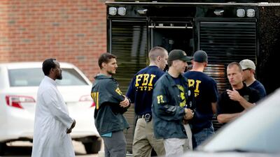 Police investigate the explosion at the Dar Al Farooq Islamic Centre in Bloomington, Minnesota, in 2017. AP