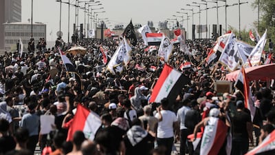 Anti-government protesters gather in Baghdad's Green Zone, the scene of many such rallies in the past few years. Getty Images