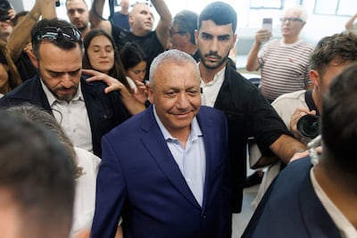 Gadi Eisenkot, the former army general who emerged as the main challenger to Mr Netanyahu, after casting his ballot in Herzliya. Bloomberg