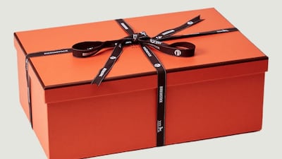 The packaging for the MSCHF 'Birkinstock' shoes is a copycat of the Hermes original. Courtesy MSCHF