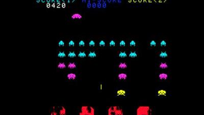A screen-shot of the computer game Space Invaders.
