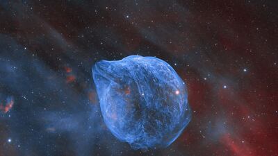 STRICTLY ONLY FOR USE WITH Astronomy Photographer of the Year. Winner of the 'The Sir Patrick Moore Prize for Best Newcomer': SH2-308 Dolphin Head Nebula. Photo: Xin Feng, Miao Gong