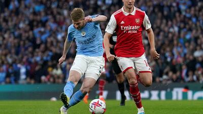 Kevin De Bruyne fires City into an early lead. PA