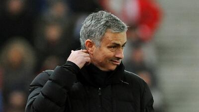 Chelsea manager Jose Mourinho reacts during the English Premier League match against Stoke City at the Britannia Stadium in Stoke on Trent, England, on December 22, 2014. Rui Vieira / AP Photo