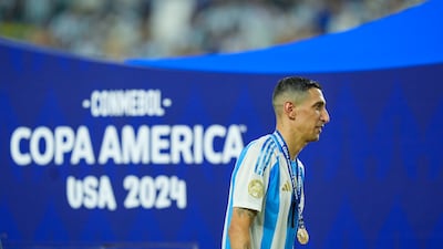 Angel Di Maria played his last game for Argentina, walking away with a winner's medal in the Copa America final. AFP