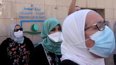 Medical staff protest for higher pay and better working conditions in Rabat, Morocco. Reuters