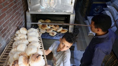 A bakery in Cairo. A 50 per cent depreciation in the value of the Egyptian pound against the dollar has sent consumer prices soaring. EPA