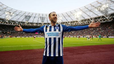 Brighton's Glenn Murray celebrates his late goal. Reuters