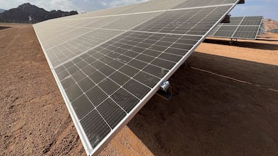 Solar panels in Sharm El Sheikh, Egypt. The Mena region receives up to 26 per cent of the world's solar energy. Reuters