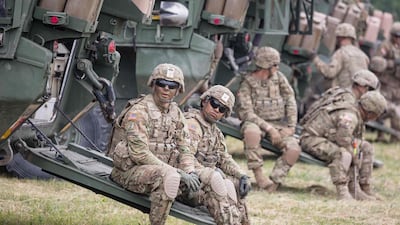 American Soldiers during Nato Saber Strike military exercises in Orzysz, Poland in 2017 to boost combat readiness in the face of an ever-more assertive Russia. AFP