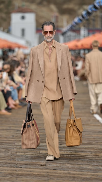 Blazers were made to be worn cinched or roomy thanks to hidden, adjustable belts. Photo: Zegna